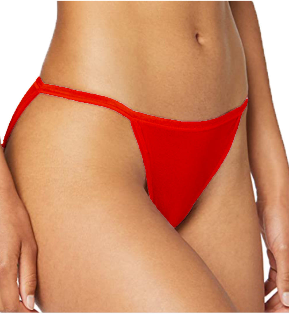 JAAVIKA By Pavvoin cotton stretch fold-over elastic tanga string bikini panty for women